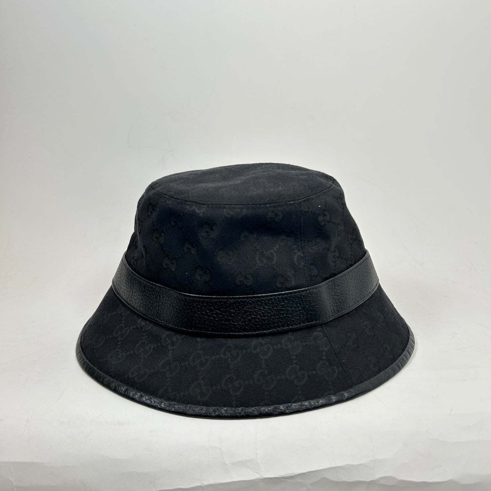 Gucci Black GG Canvas Bucket Hat Size L