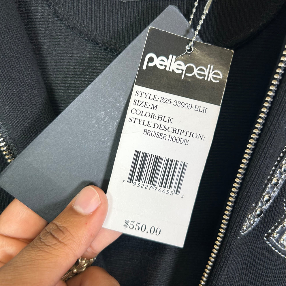 Pelle Pelle American Bruiser Leather Patch Zip-Up Hoodie