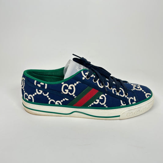 Gucci Dark Blue Tennis 1977 Low Top Sneaker Size GG 9