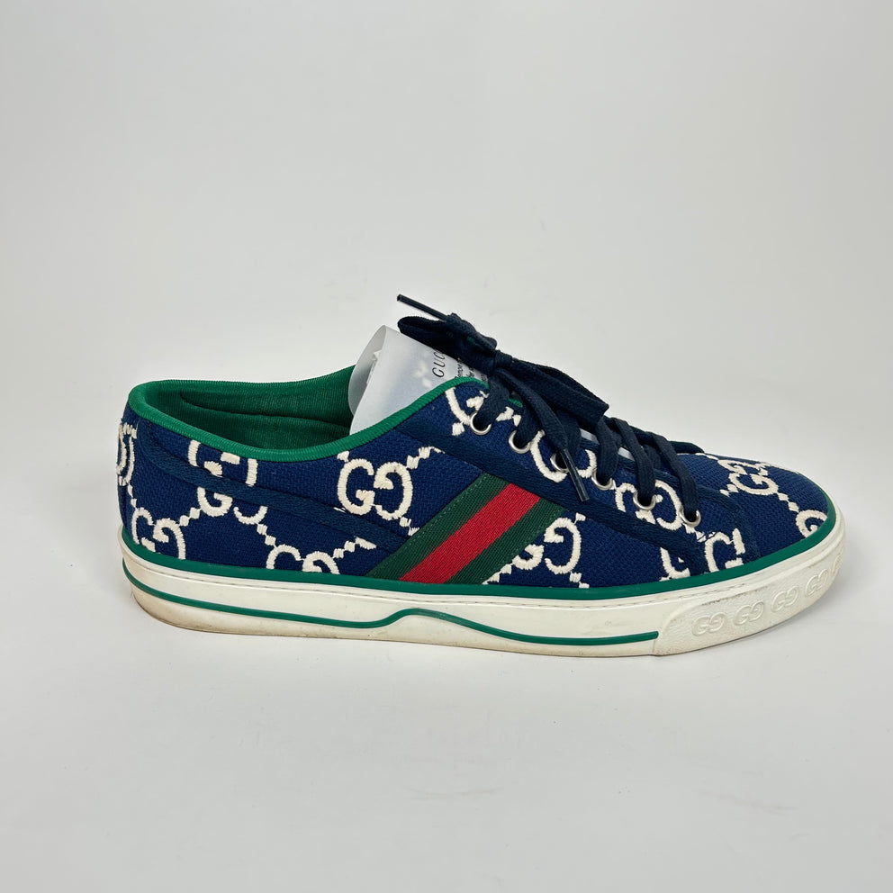 Gucci Dark Blue Tennis 1977 Low Top Sneaker Size GG 9