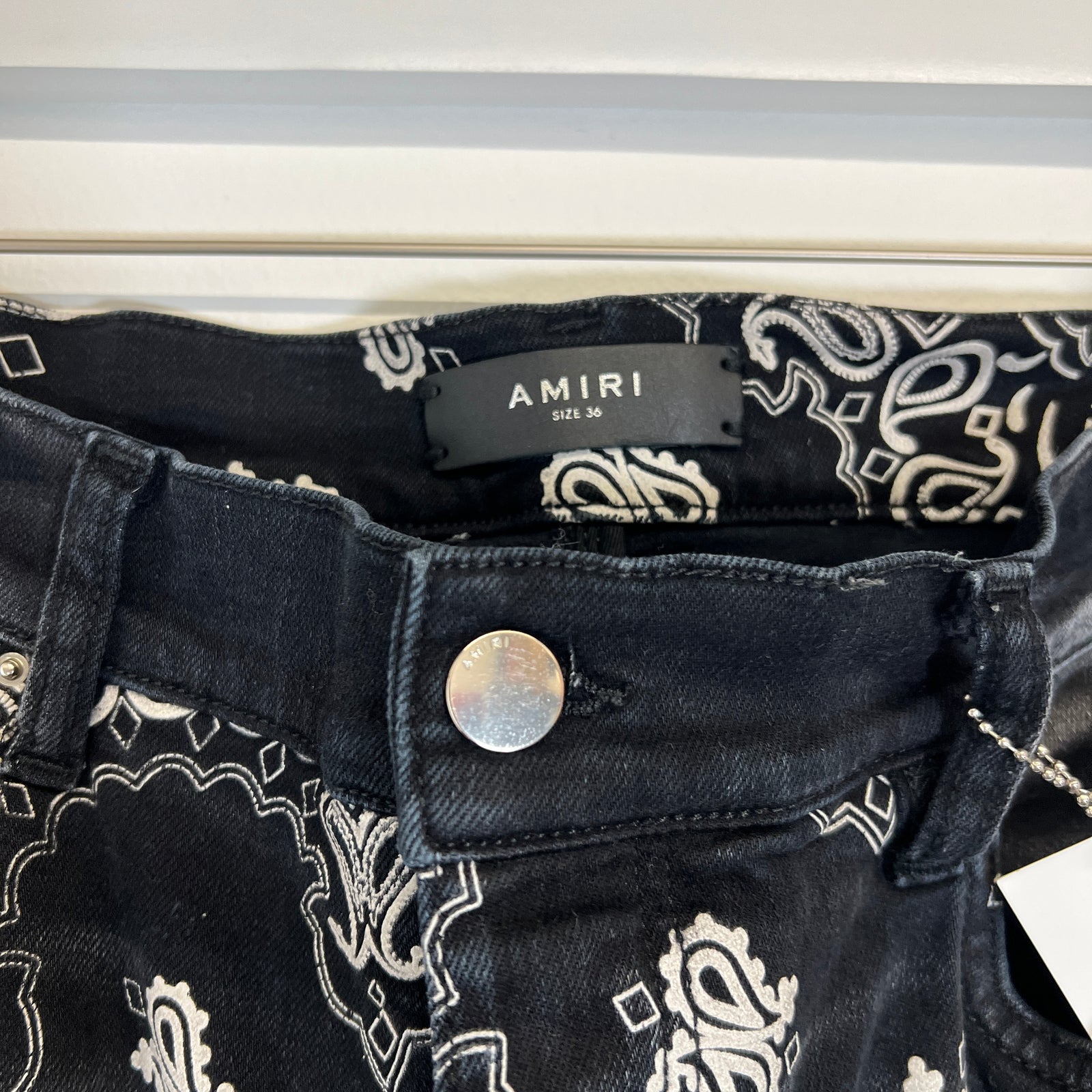 Amiri Paisley Black Jeans Size 36