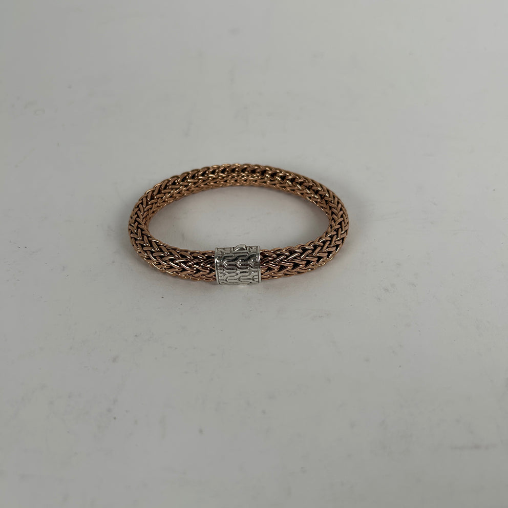 John Hardy Breaded Chain Bracelet Size 7.5 Inch