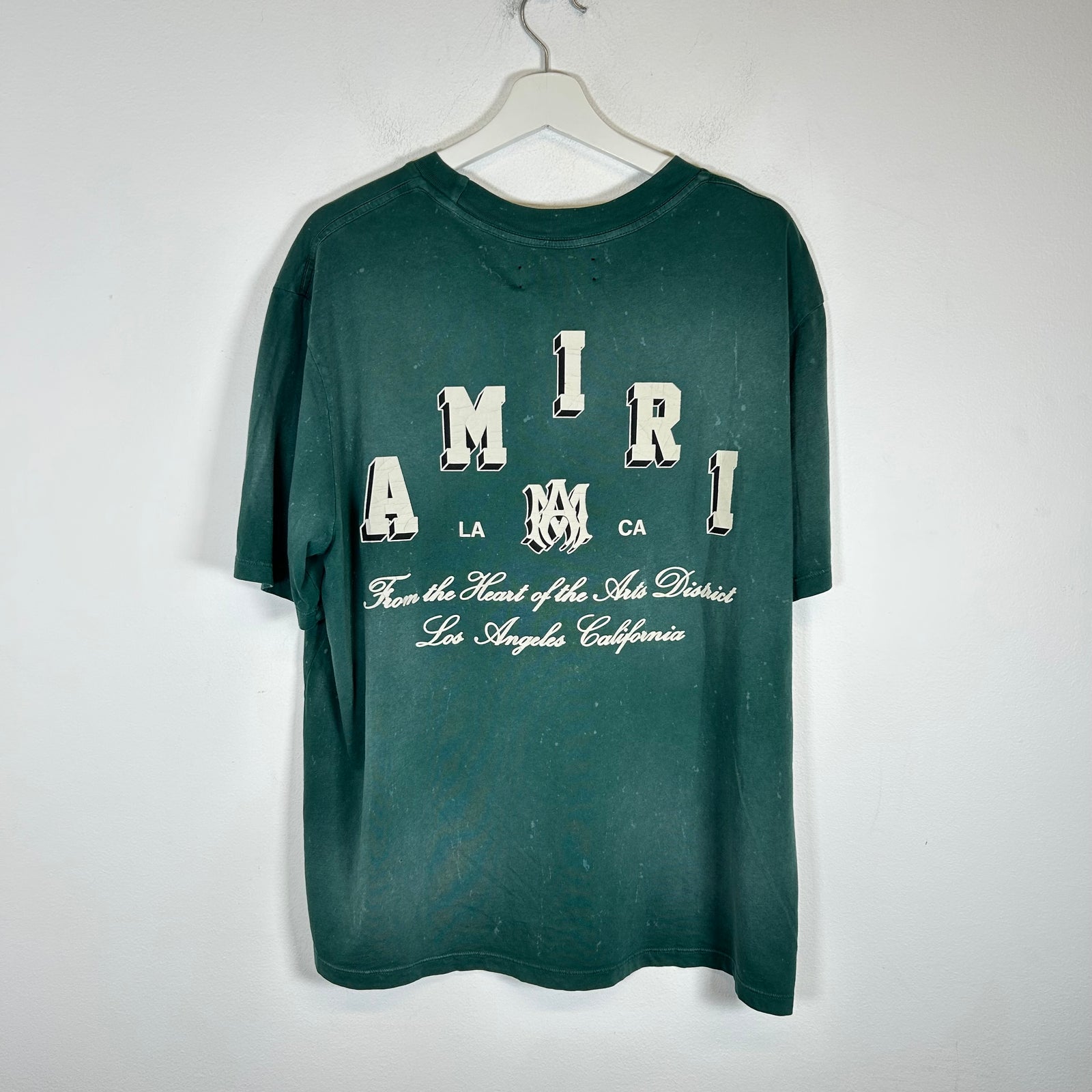 Amiri Green Vintage Collegiate Logo T-Shirt Size S