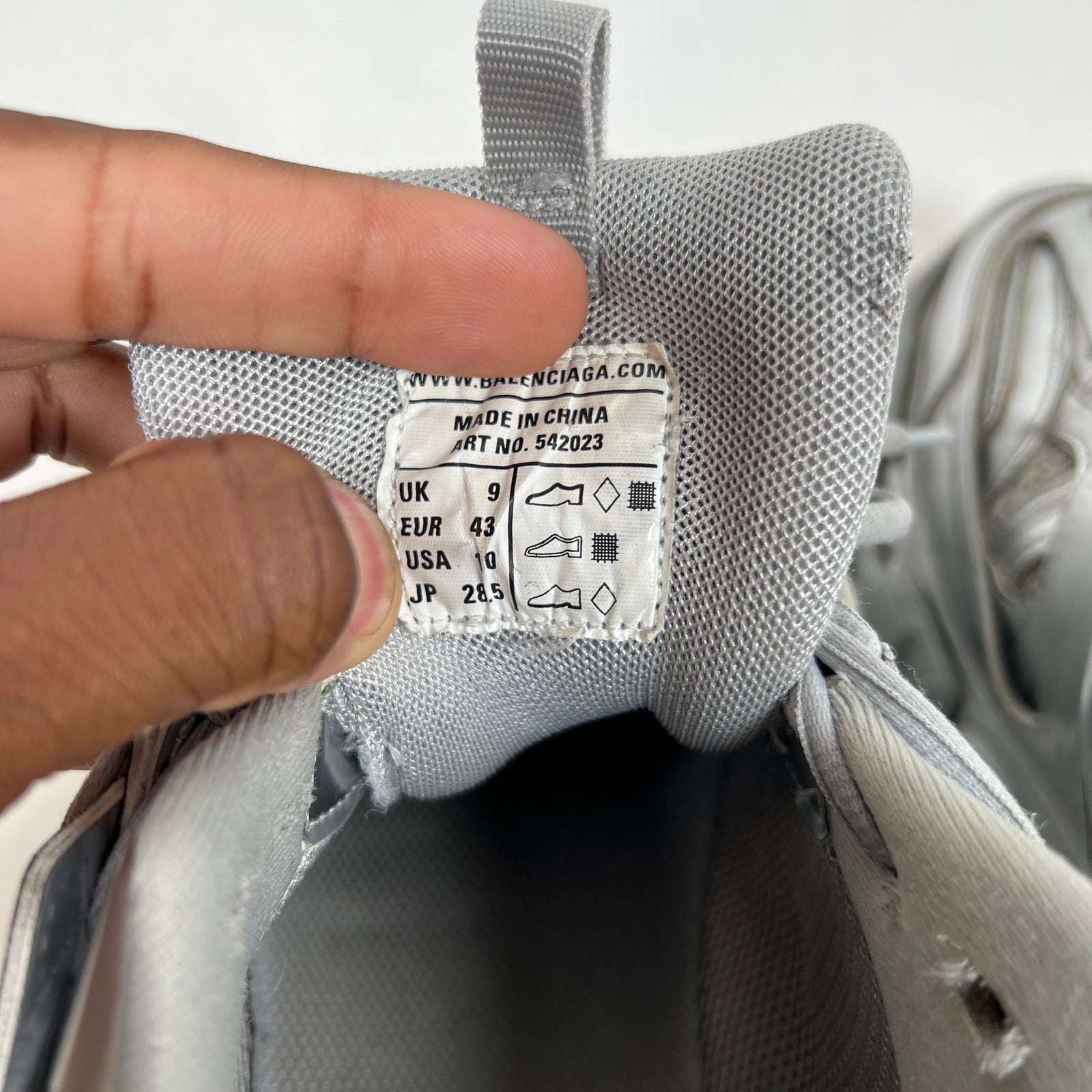 Balenciaga Metallic Silver Track Sneaker Size 43