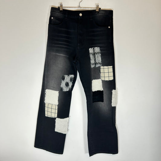 Marni Black Mohair Patchwork Denim Jeans Size 34