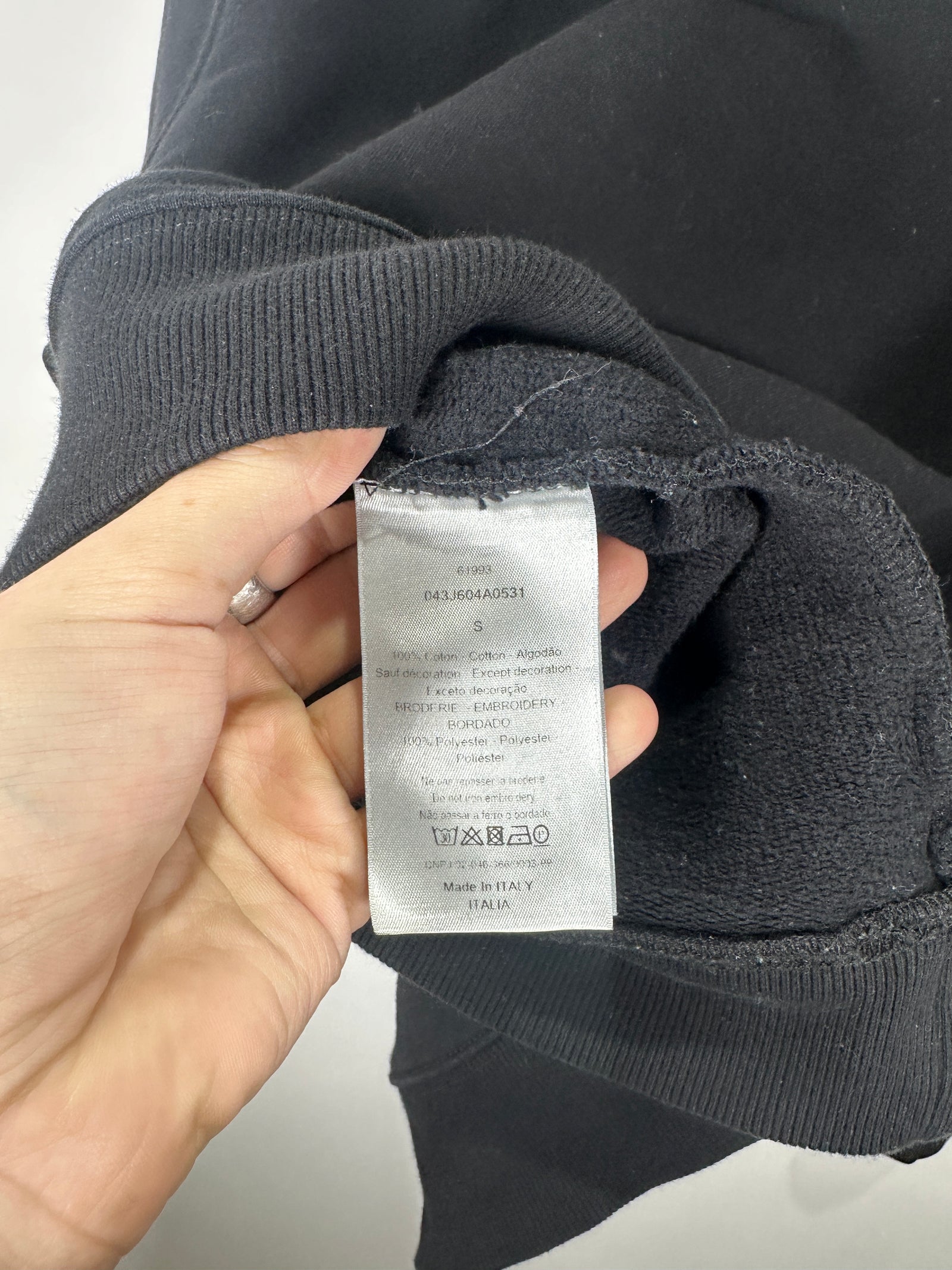Dior Black 'Safety Pin' Sweater Size S