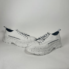 Alexander McQueen Speckled B&W Low Tread Slick Sneakers Size 47