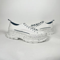 Alexander McQueen Speckled B&W Low Tread Slick Sneakers Size 47