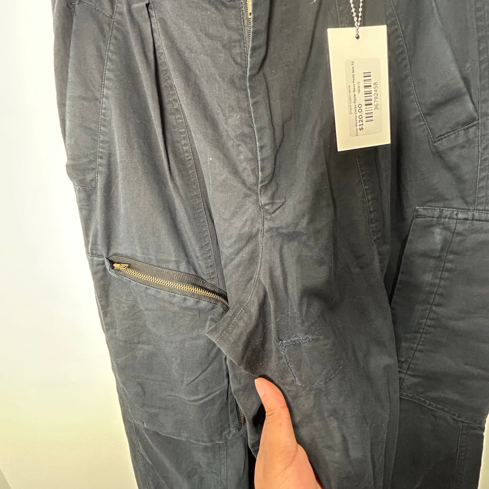 Issey Miyake Cargo Zipper Navy Pants Size 32