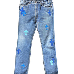 Chrome Hearts London Exclusive Levis 20 Cross Patch Jeans Size 33