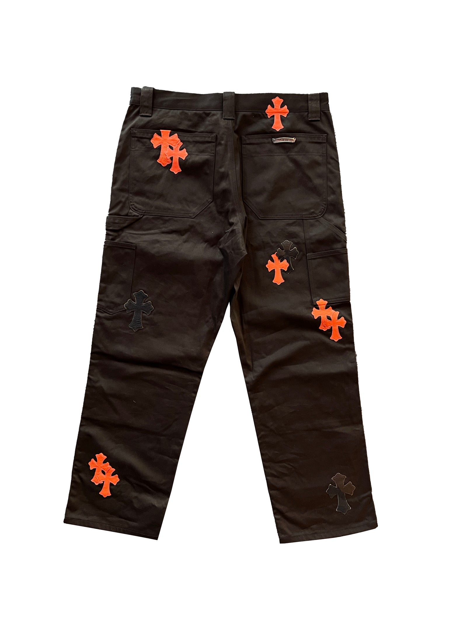 Chrome Hearts Brown Carpenter 23 Cross Patch Pants Size 36