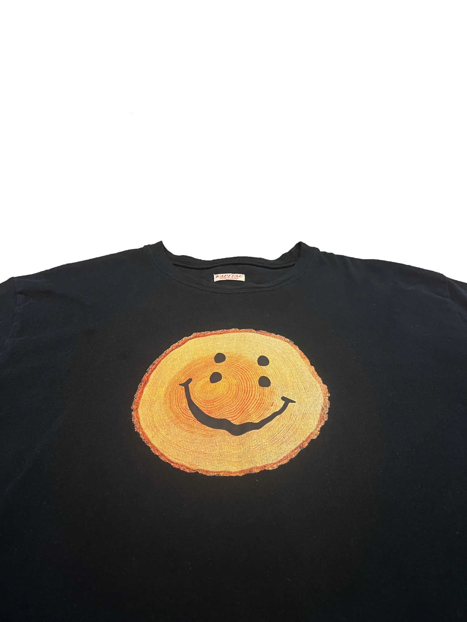 Kapital Smiley Logo Black T-Shirt Size Medium