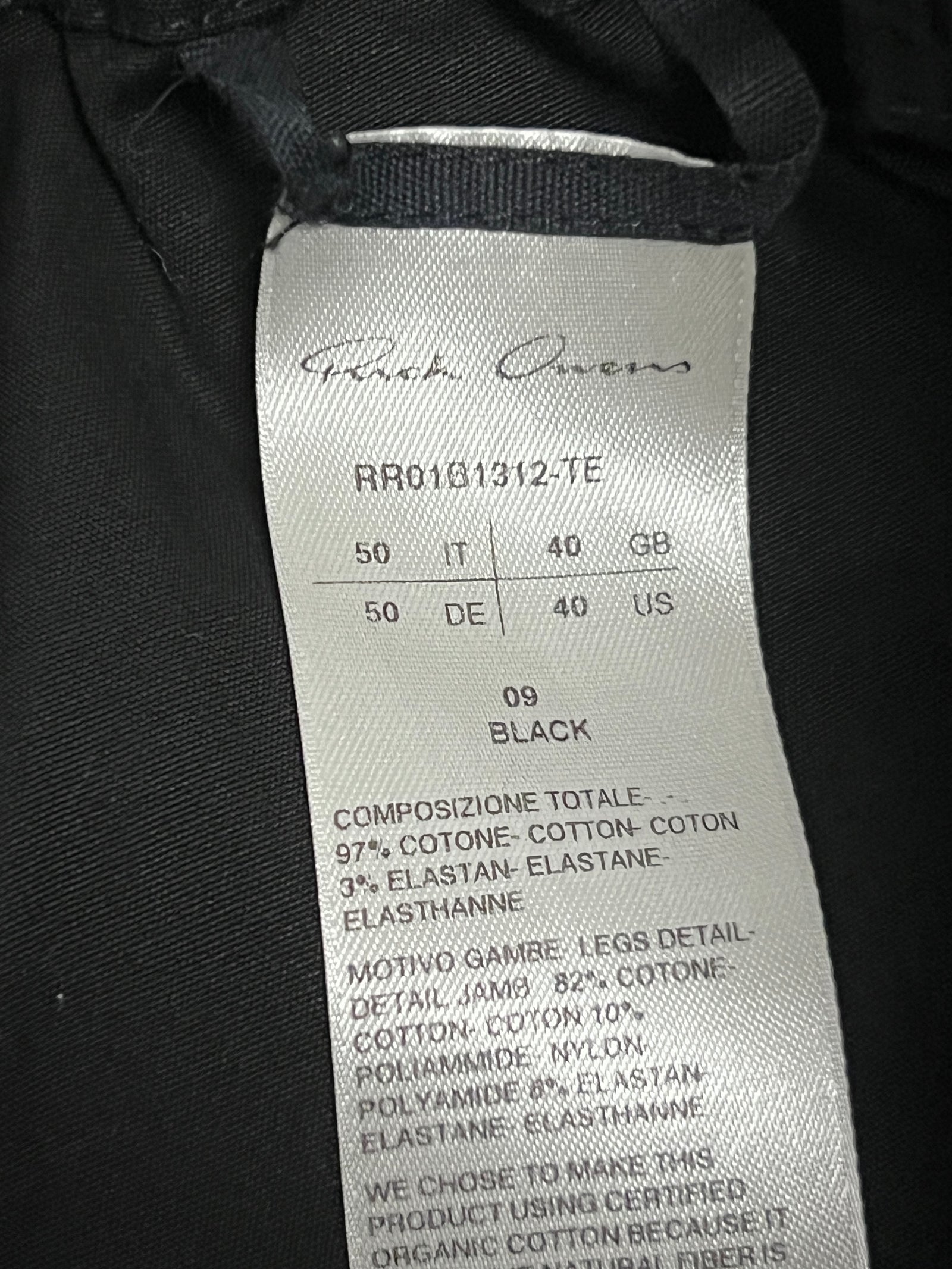 Rick Owens Black Spartan Shorts Size Medium