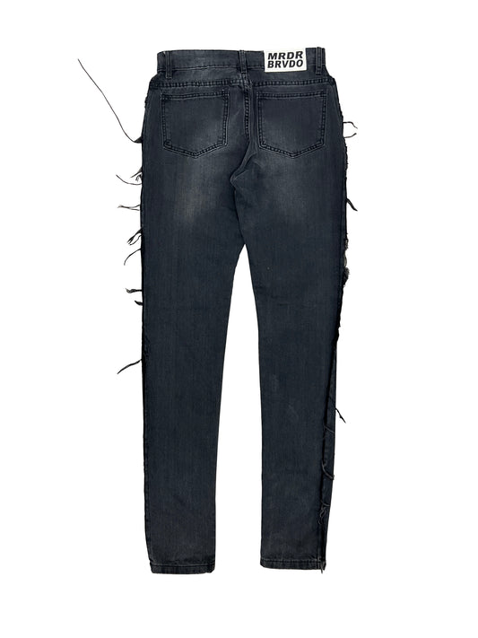 MurderBravado Fringe Side Seams Jeans Size 30