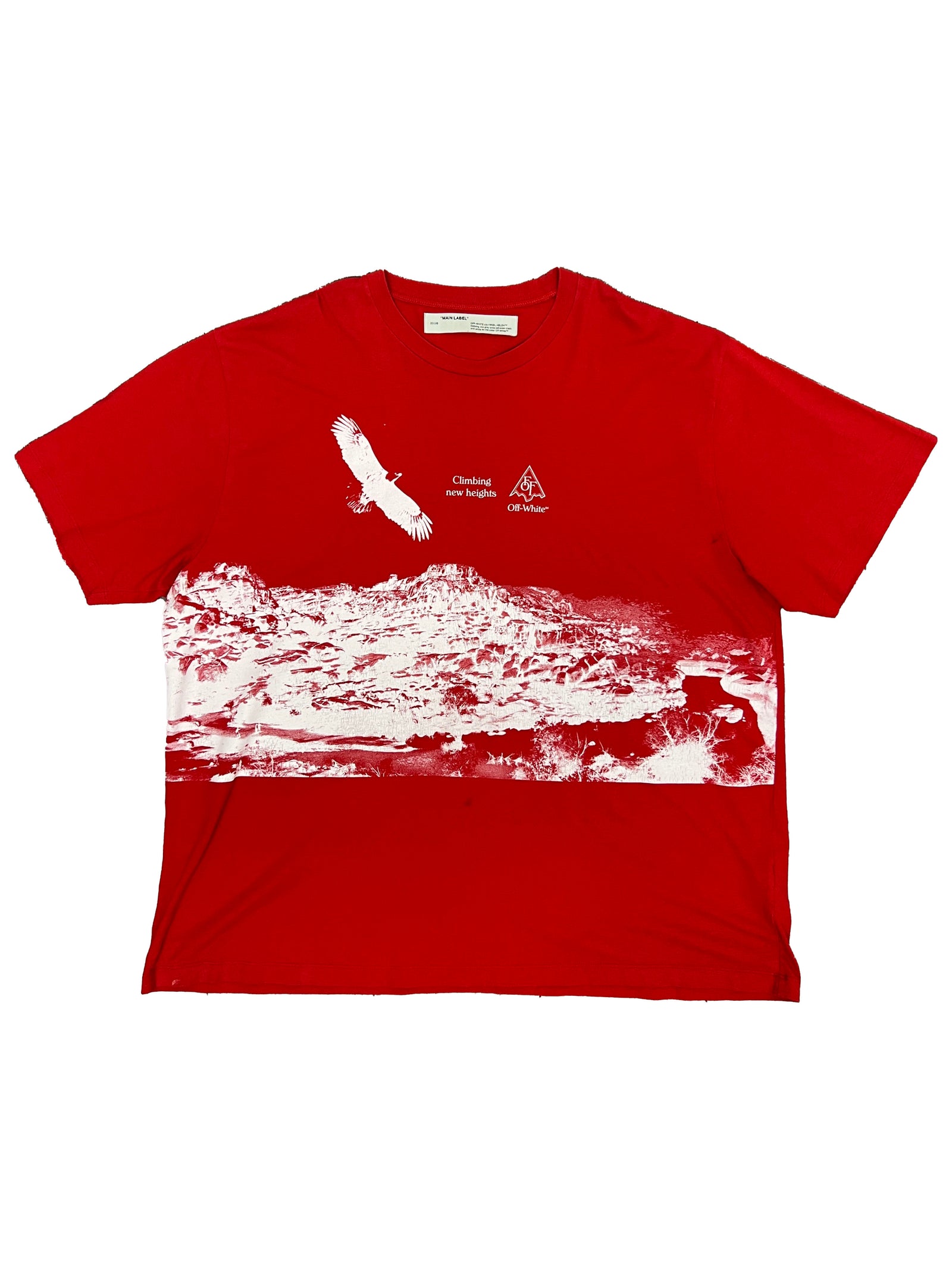 Off-White 'Climbing' T-Shirt Red Size X-Large