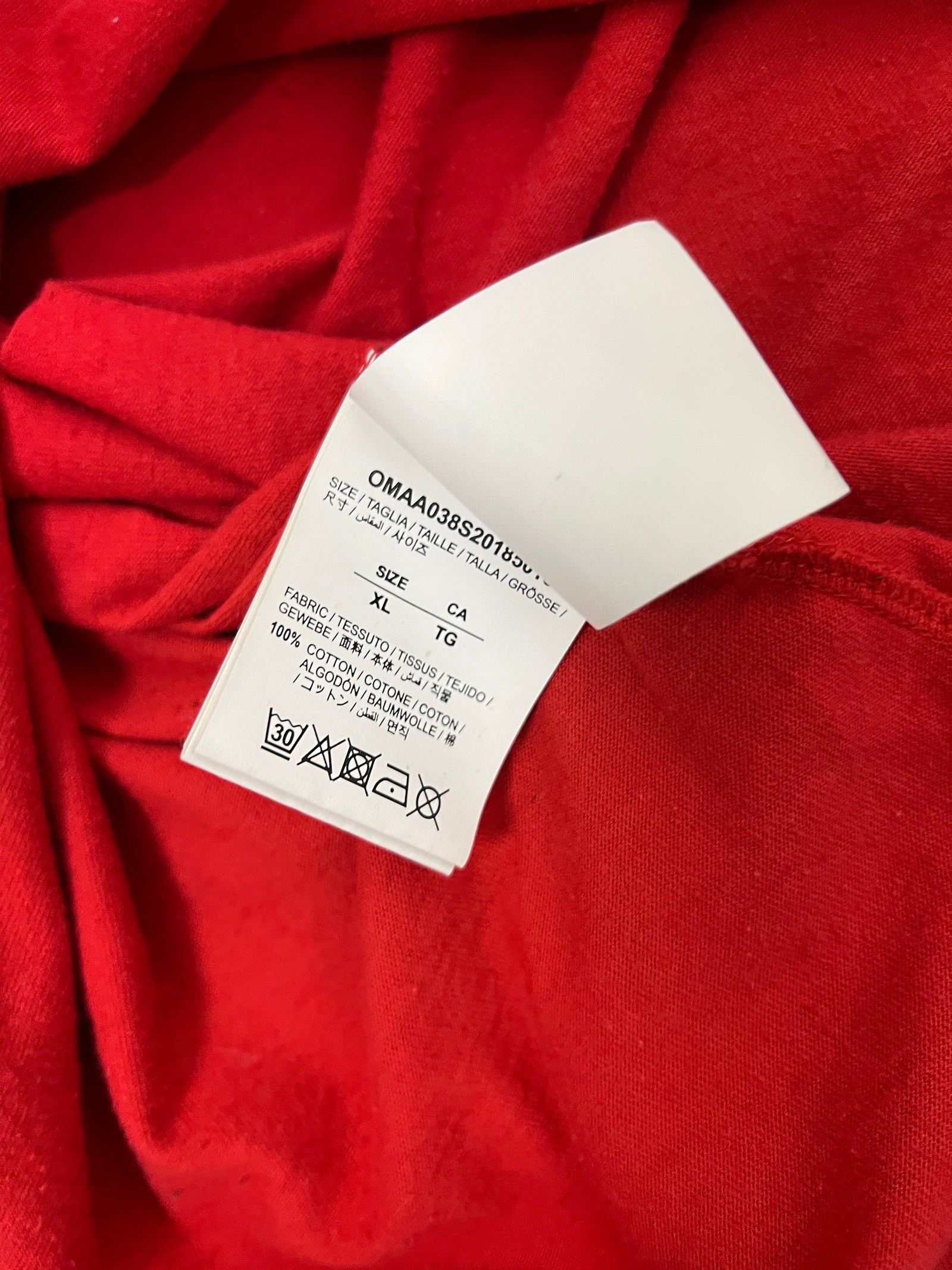 Off-White 'Climbing' T-Shirt Red Size X-Large