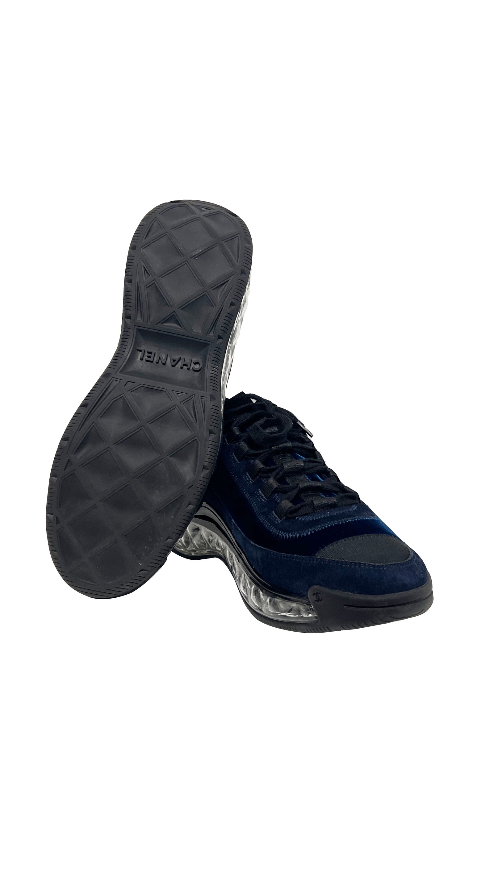 Chanel Velour Sneakers Blue Size 9