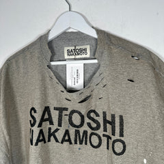 Satoshi Nakamoto Distressed Luke Grey T-Shirt Size XL