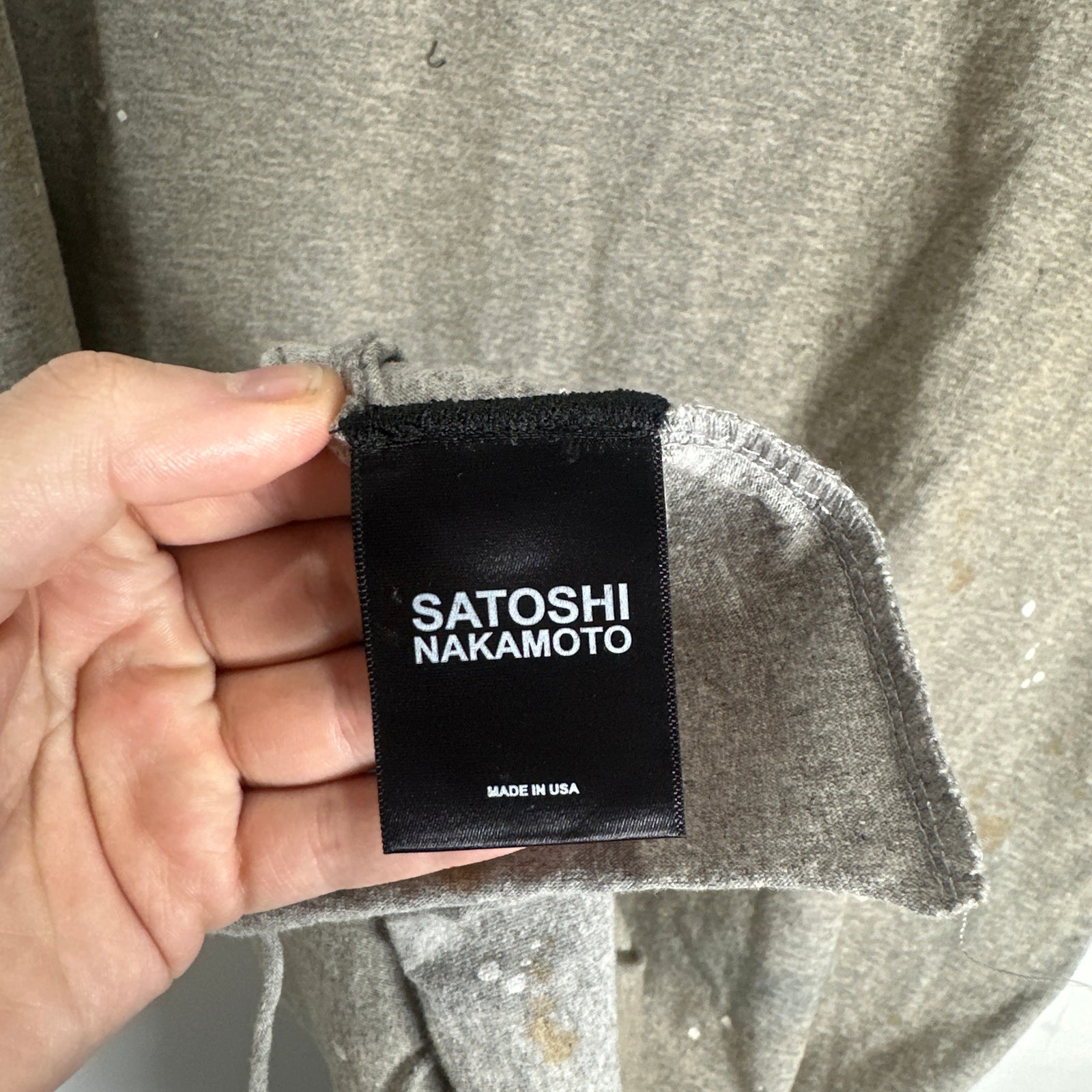 Satoshi Nakamoto Distressed Luke Grey T-Shirt Size XL