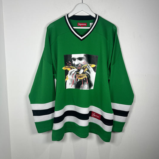 Supreme x Anti Hero Graphic Green Hockey Jersey Size L