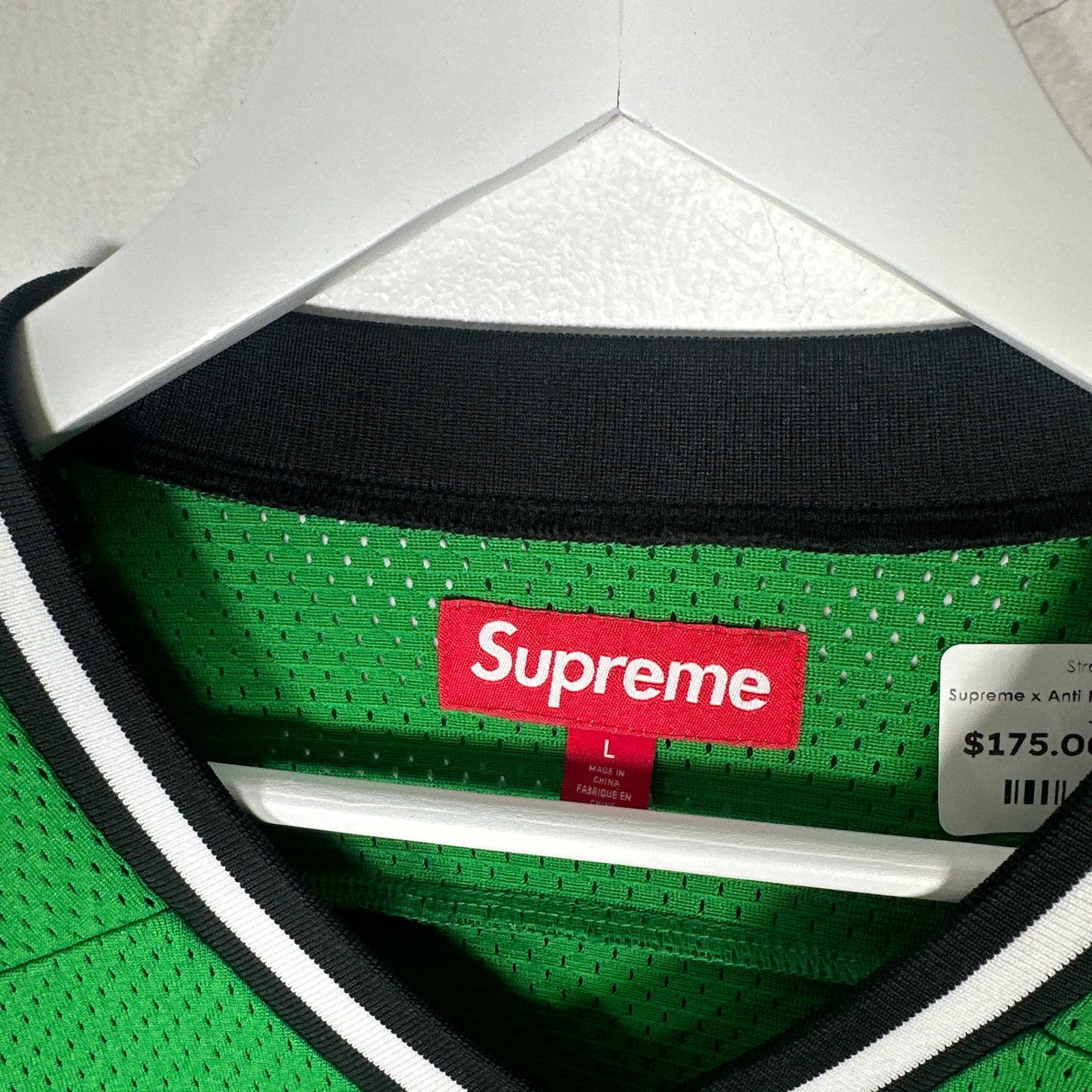 Supreme x Anti Hero Graphic Green Hockey Jersey Size L