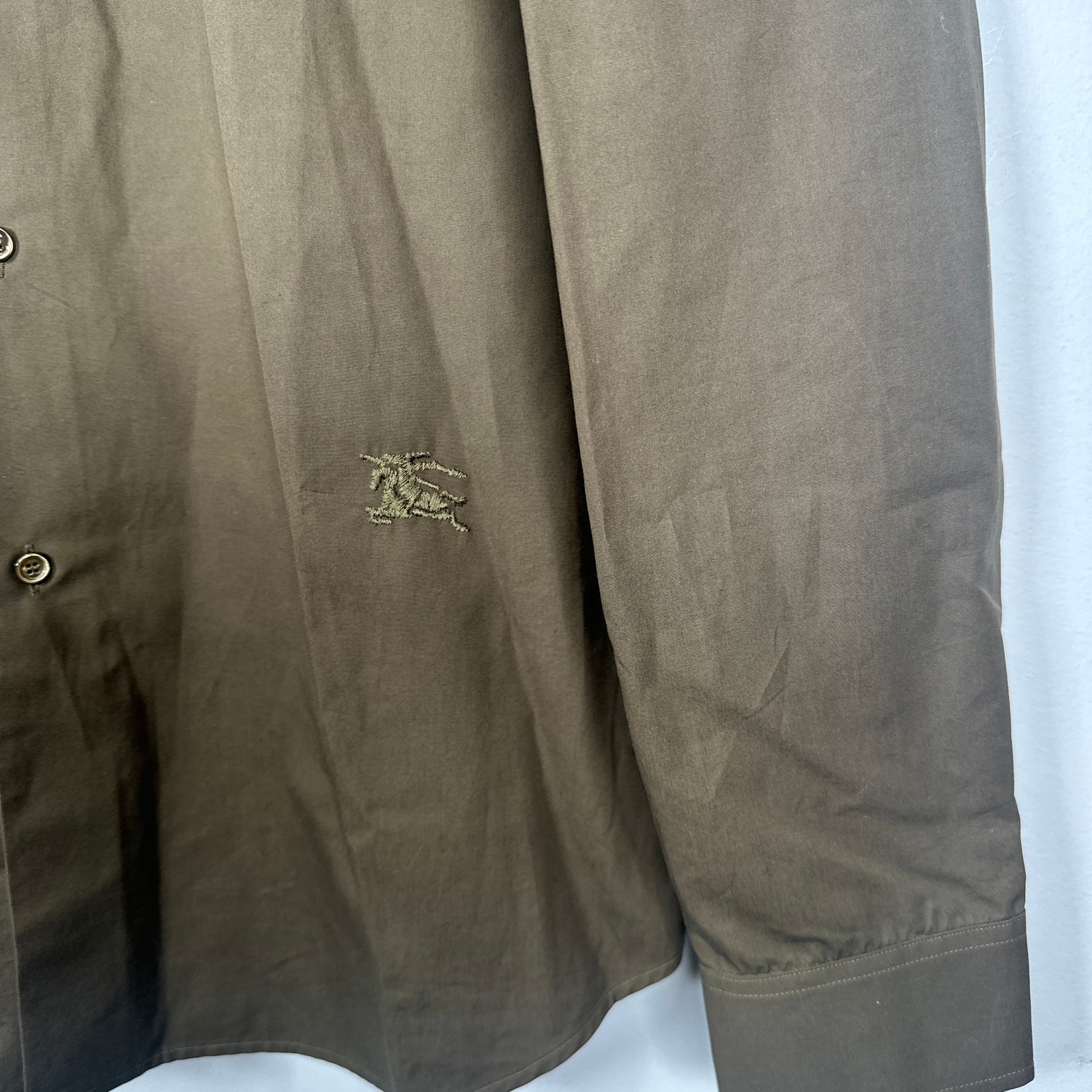 Burberry Olive Button Up Shirt L