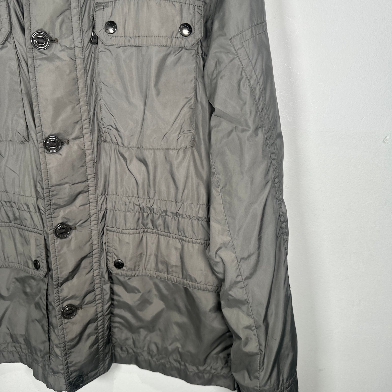 Moncler Grey Nylon Field Jacket Size XL
