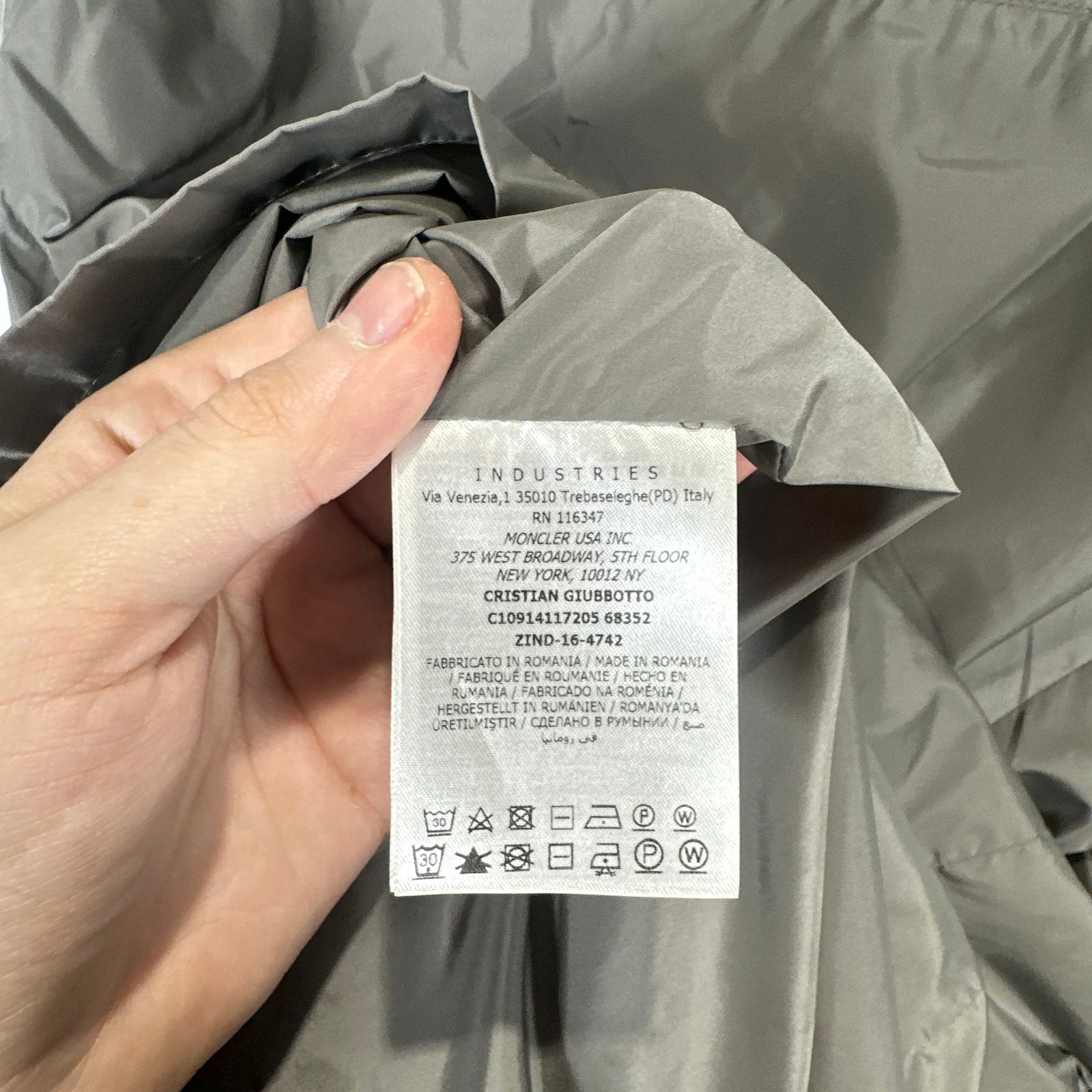Moncler Grey Nylon Field Jacket Size XL