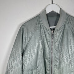 Dior Gray Nylon Oblique Reversible Bomber Jacket Size L
