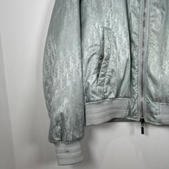 Dior Gray Nylon Oblique Reversible Bomber Jacket Size L