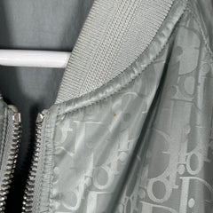 Dior Gray Nylon Oblique Reversible Bomber Jacket Size L