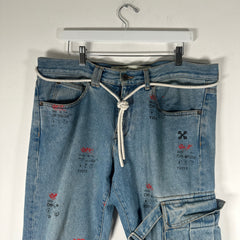 Off-White All Over Print Logo Jeans Size 34