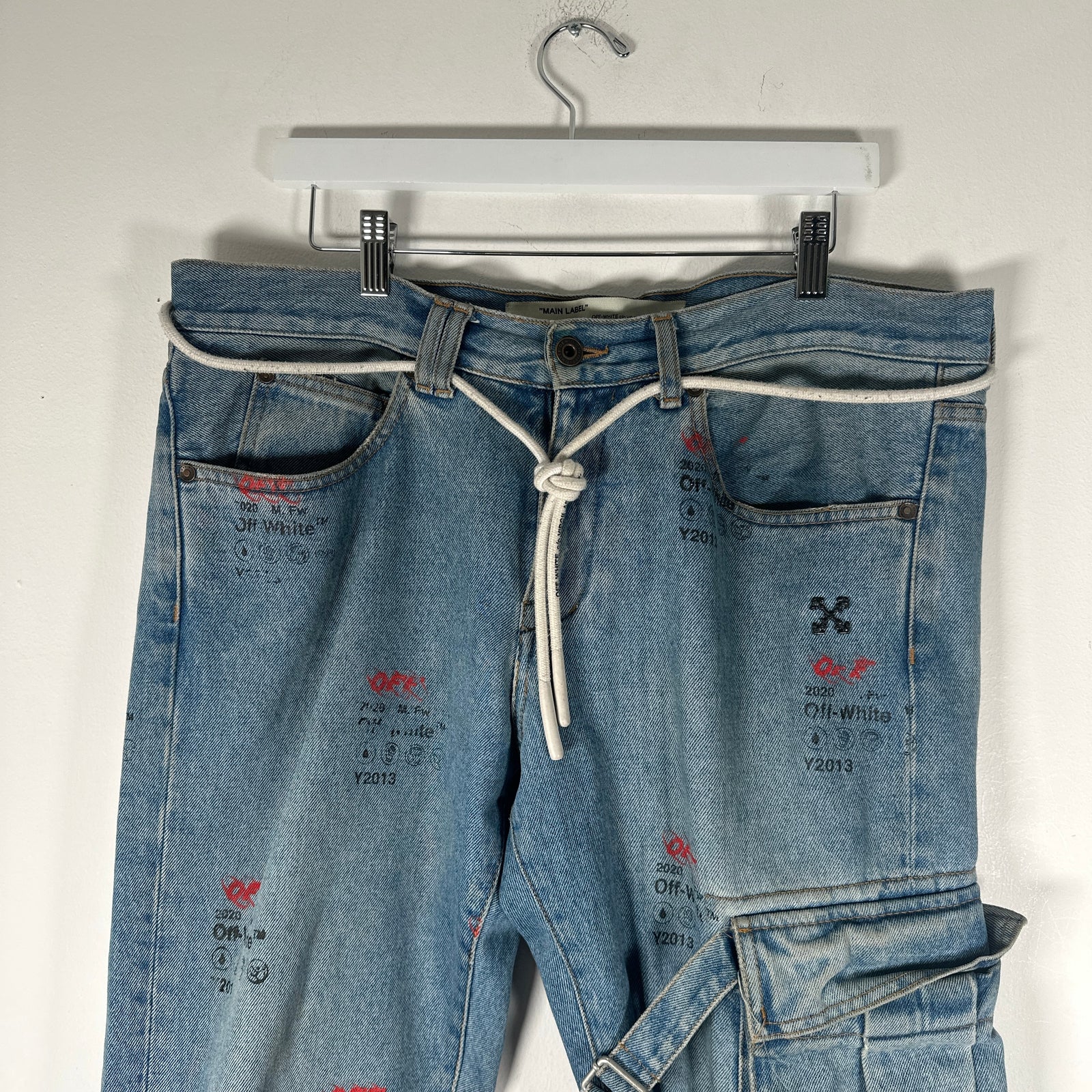 Off-White All Over Print Logo Jeans Size 34