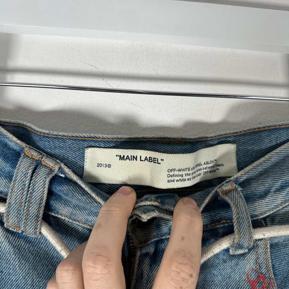Off-White All Over Print Logo Jeans Size 34