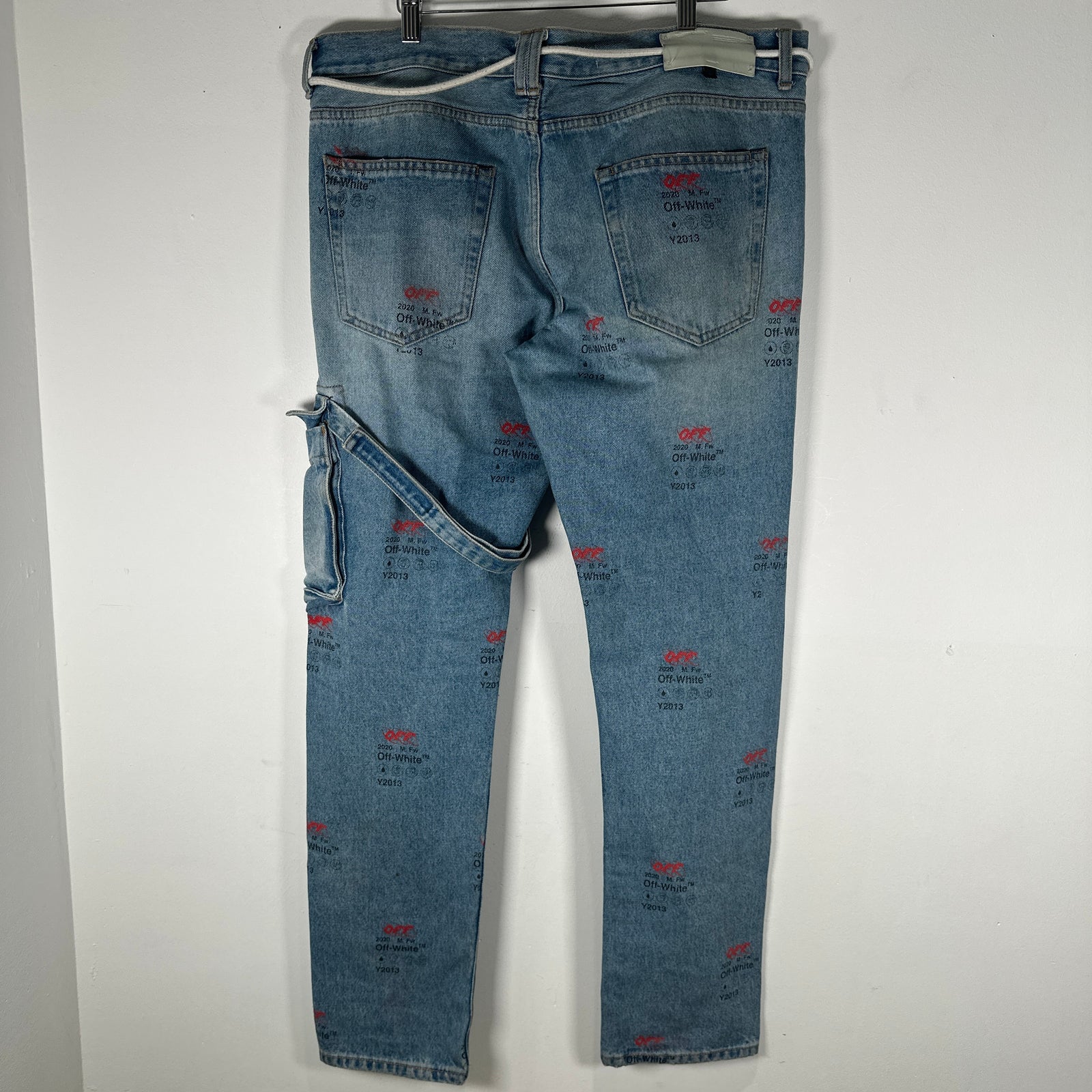 Off-White All Over Print Logo Jeans Size 34