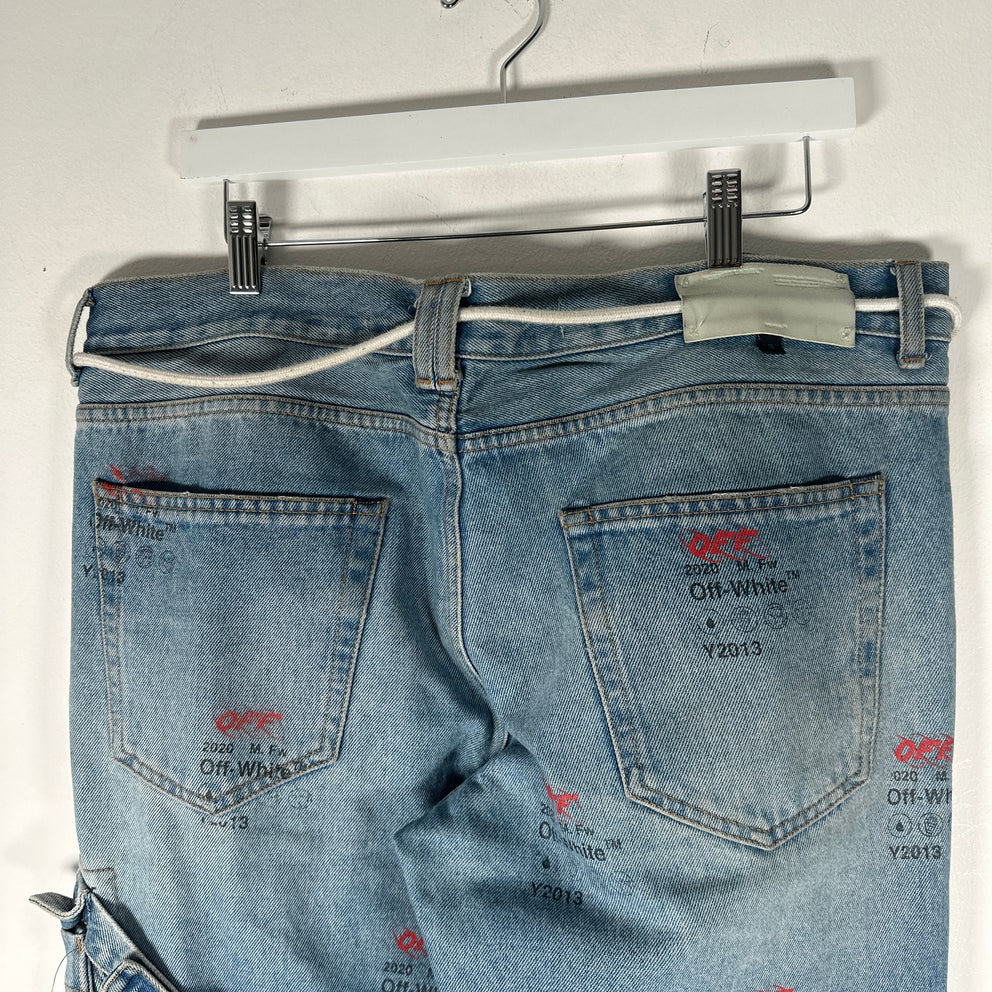 Off-White All Over Print Logo Jeans Size 34