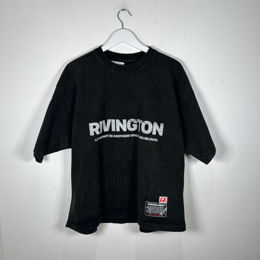 RIVINGTON roi Rebis Dark Grey 'R' Logo Graphic T-Shirt Size S