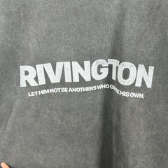 RIVINGTON roi Rebis Dark Grey 'R' Logo Graphic T-Shirt Size S
