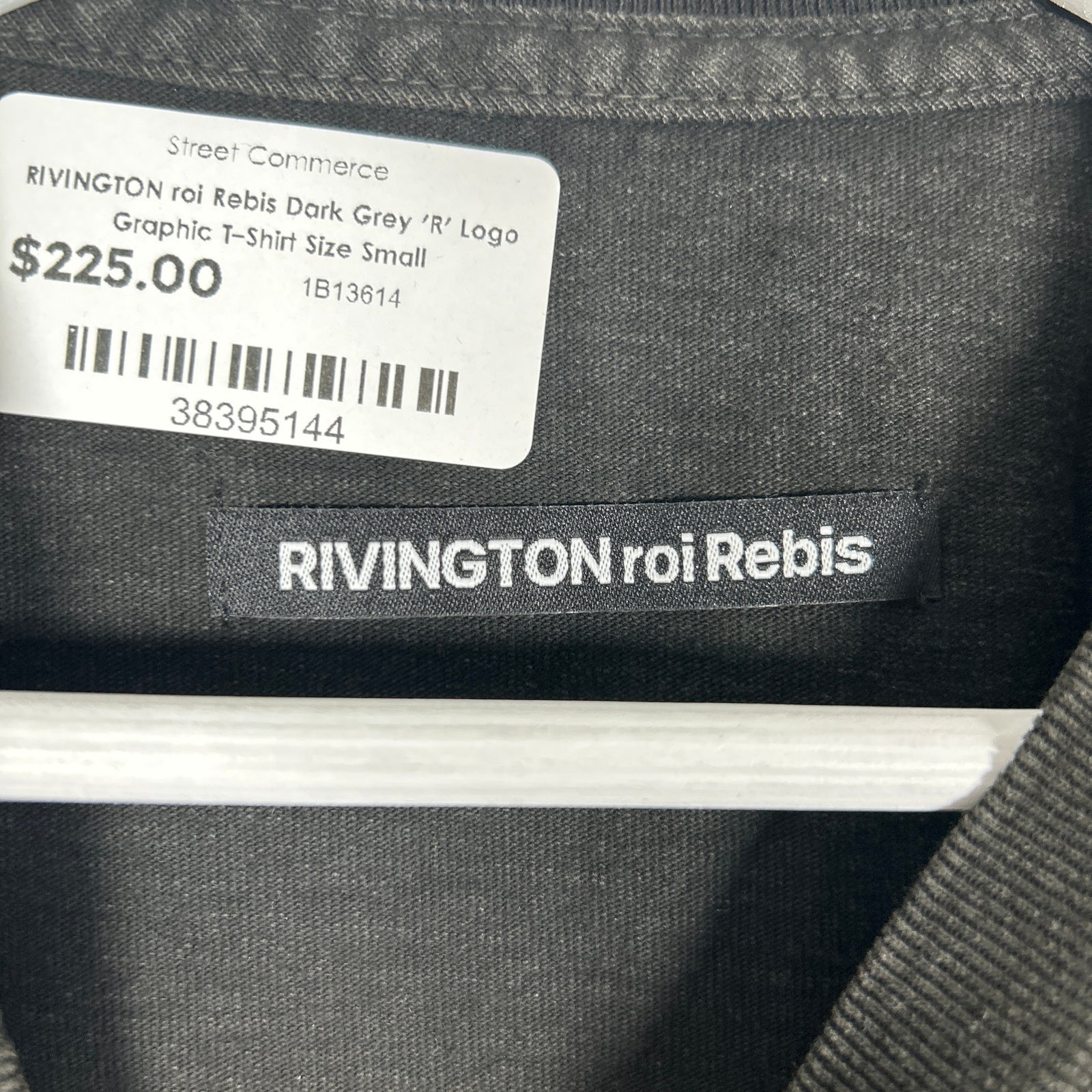 RIVINGTON roi Rebis Dark Grey 'R' Logo Graphic T-Shirt Size S