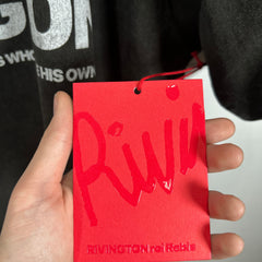 RIVINGTON roi Rebis Dark Grey 'R' Logo Graphic T-Shirt Size S