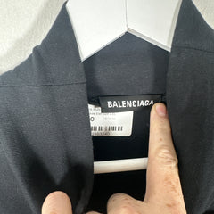 Balenciaga Black Multi-logo High-neck Long-sleeve Shirt Size XXL