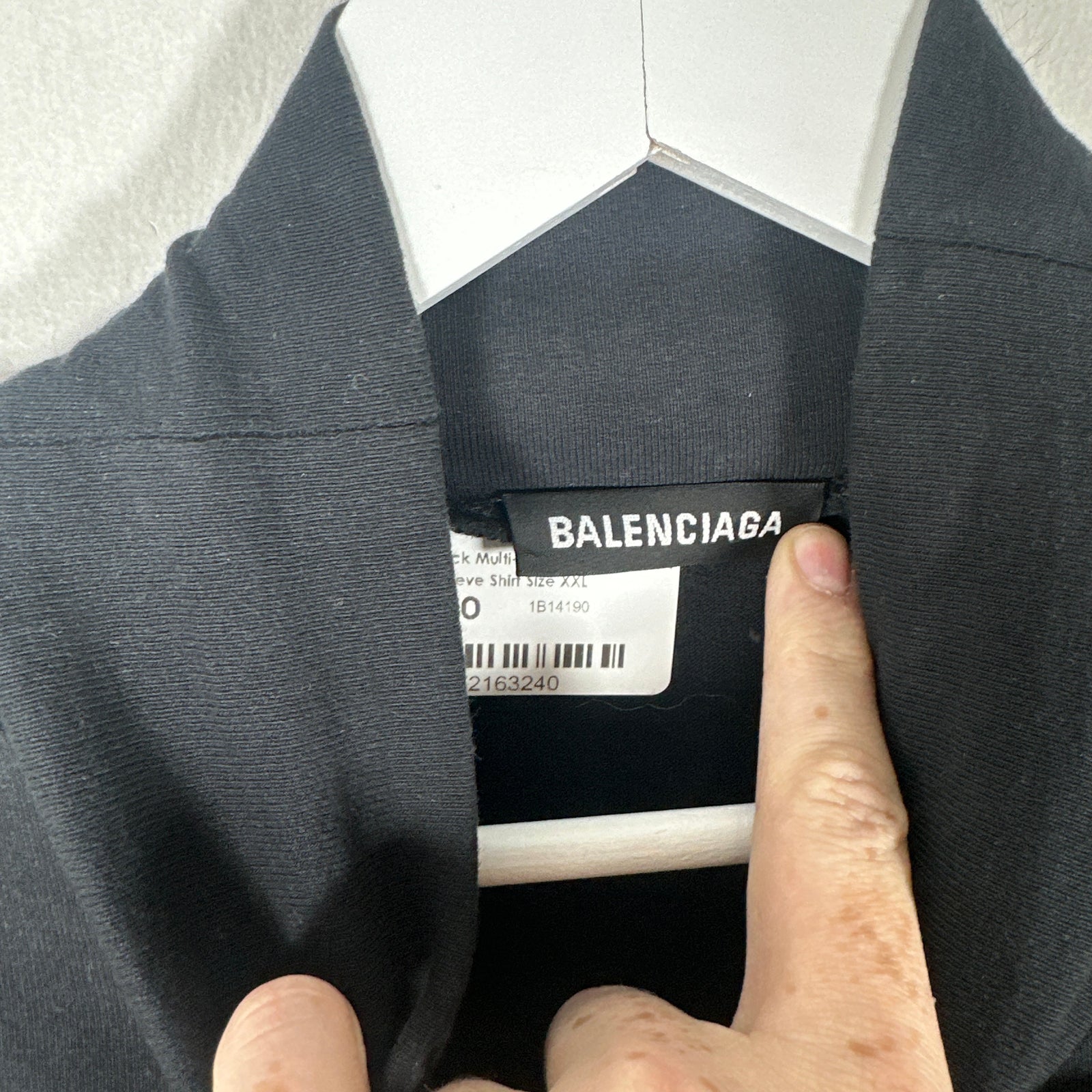 Balenciaga Black Multi-logo High-neck Long-sleeve Shirt Size XXL