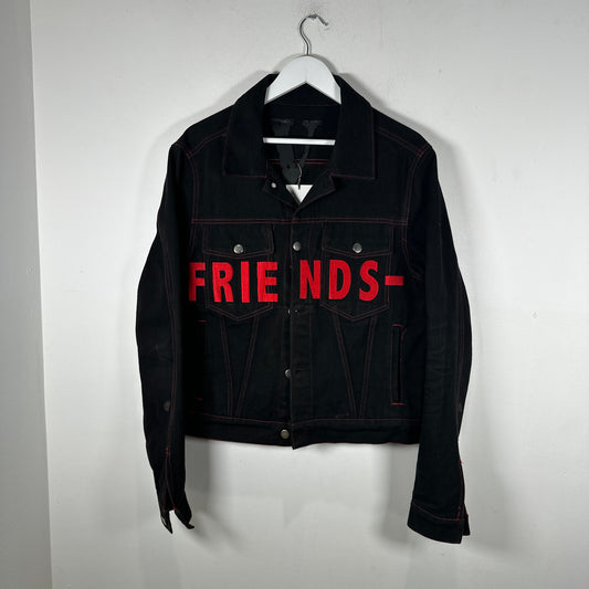 Vlone Black/Red 'Friends' Denim Jacket Size M
