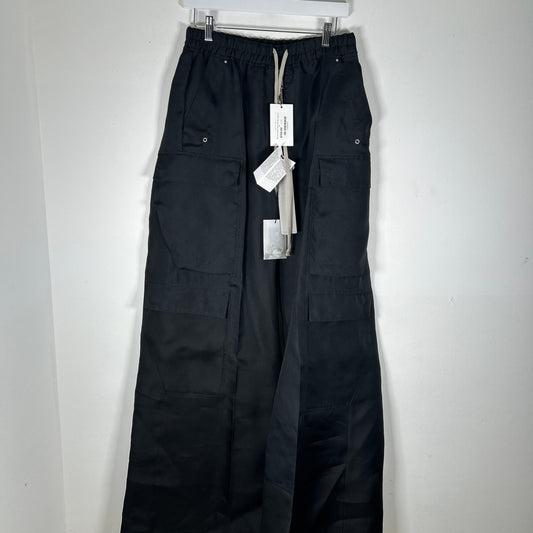 Rick Owens Black Woven Silk Bela Cargo Size 48