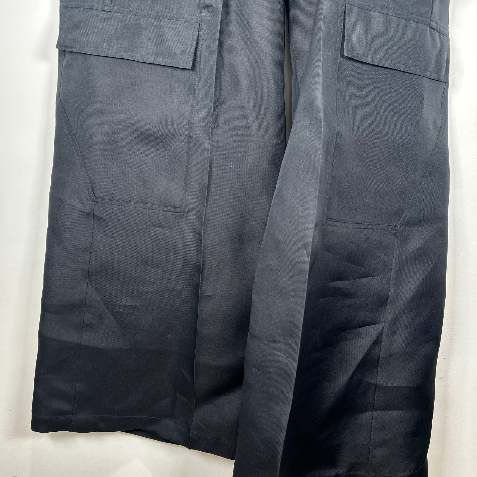 Rick Owens Black Woven Silk Bela Cargo Size 48