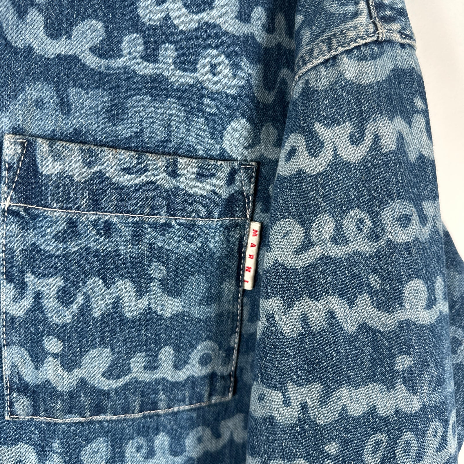 Marni Logo Scrible Denim Shirt Size XL