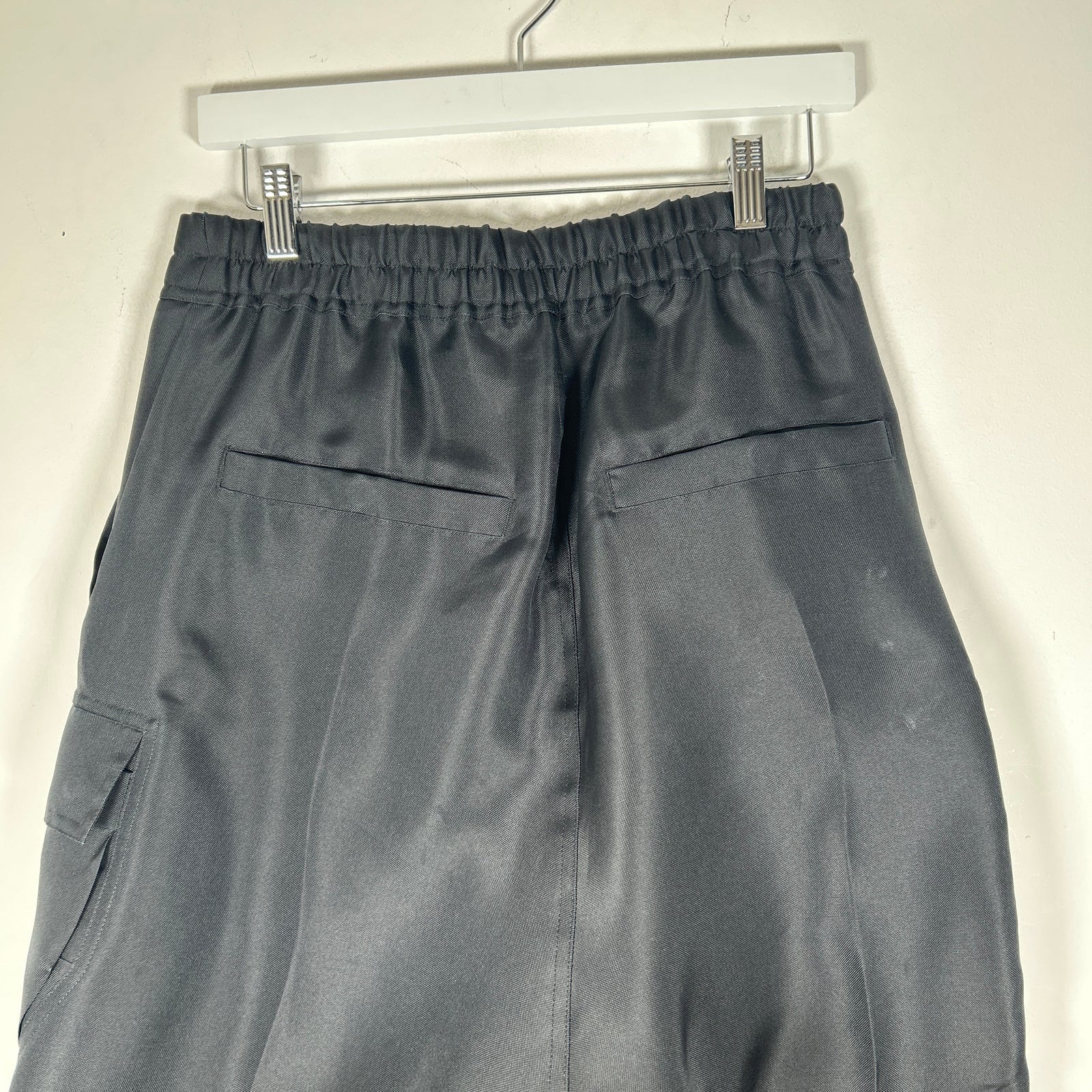 Rick Owens Black Woven Silk Bela Cargo Size 48