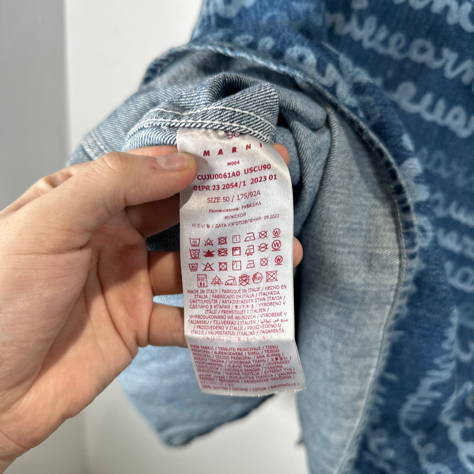 Marni Logo Scrible Denim Shirt Size XL