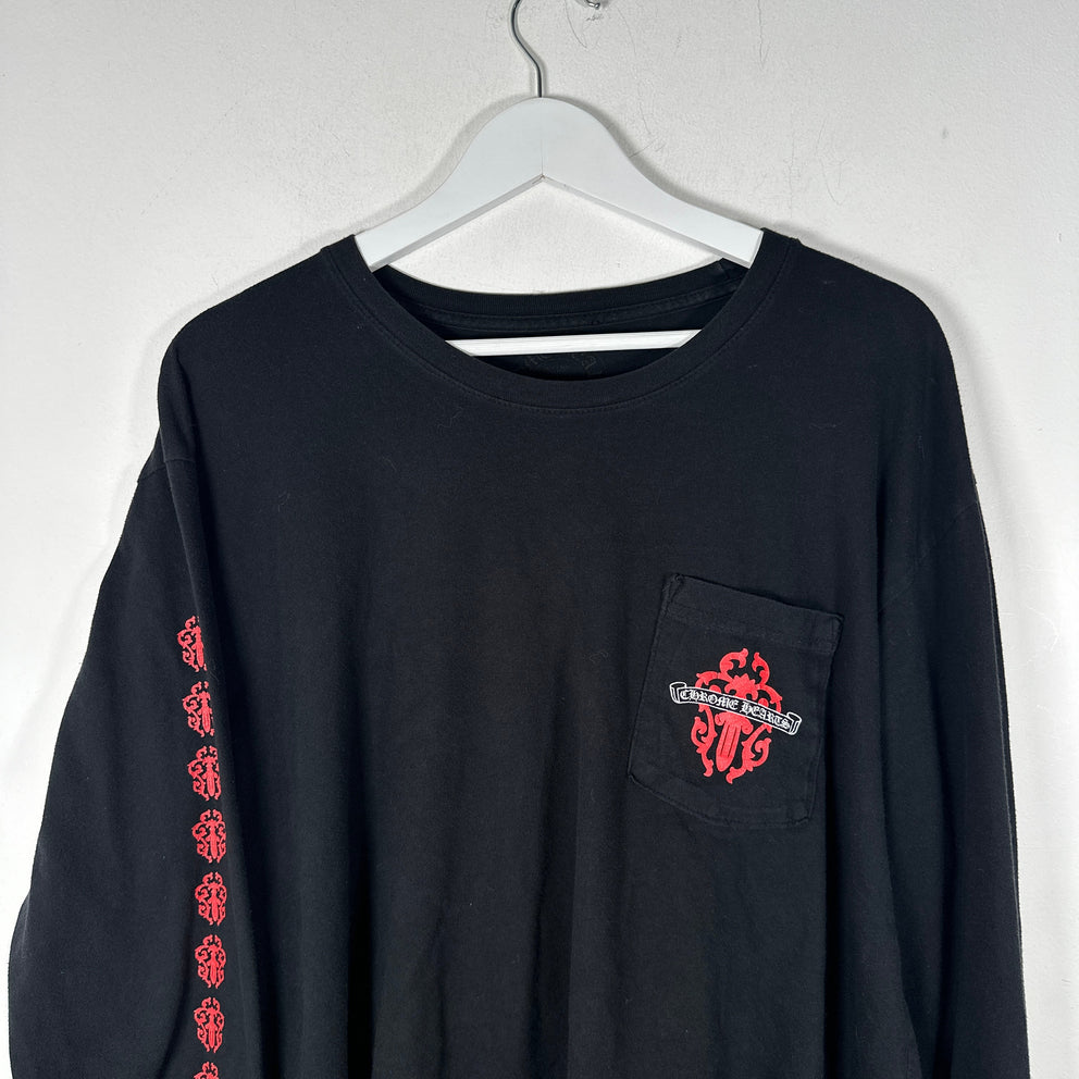 Chrome Hearts Red Eternal Vine Dagger Graphic Longsleeve Size XL