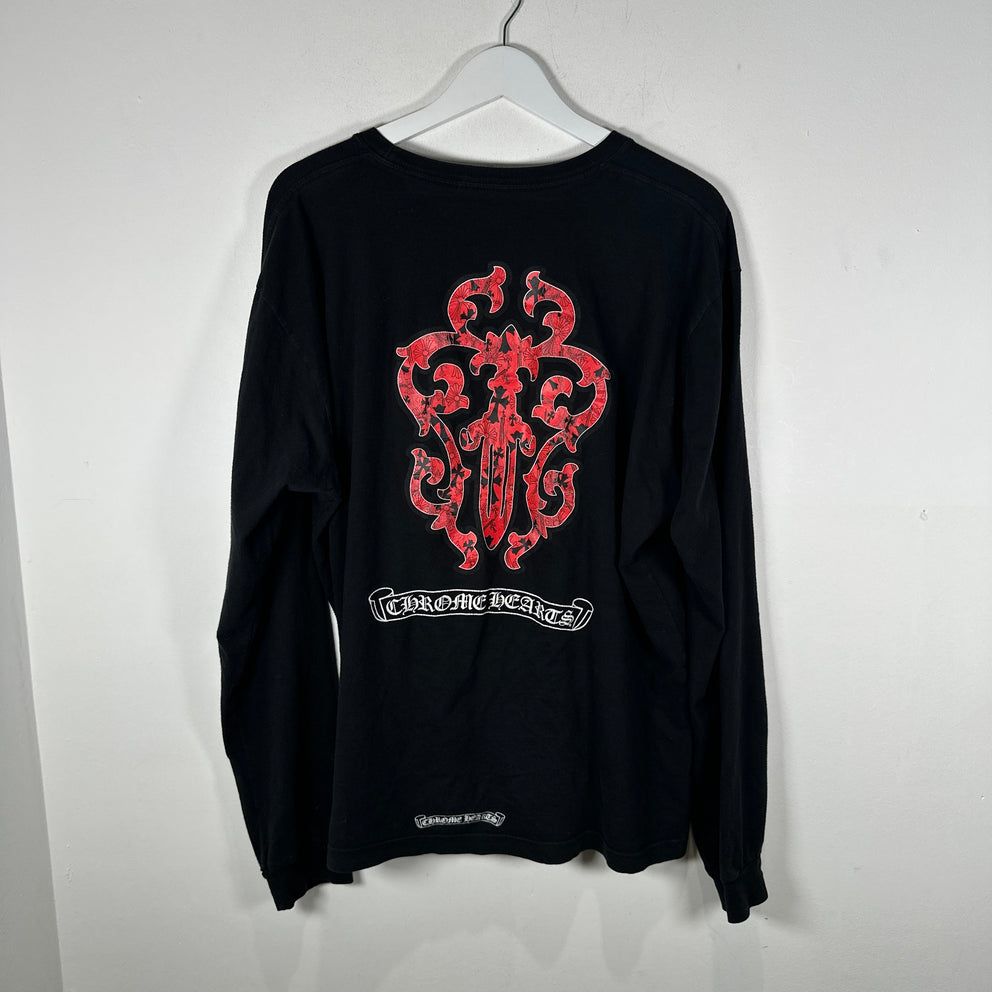 Chrome Hearts Red Eternal Vine Dagger Graphic Longsleeve Size XL